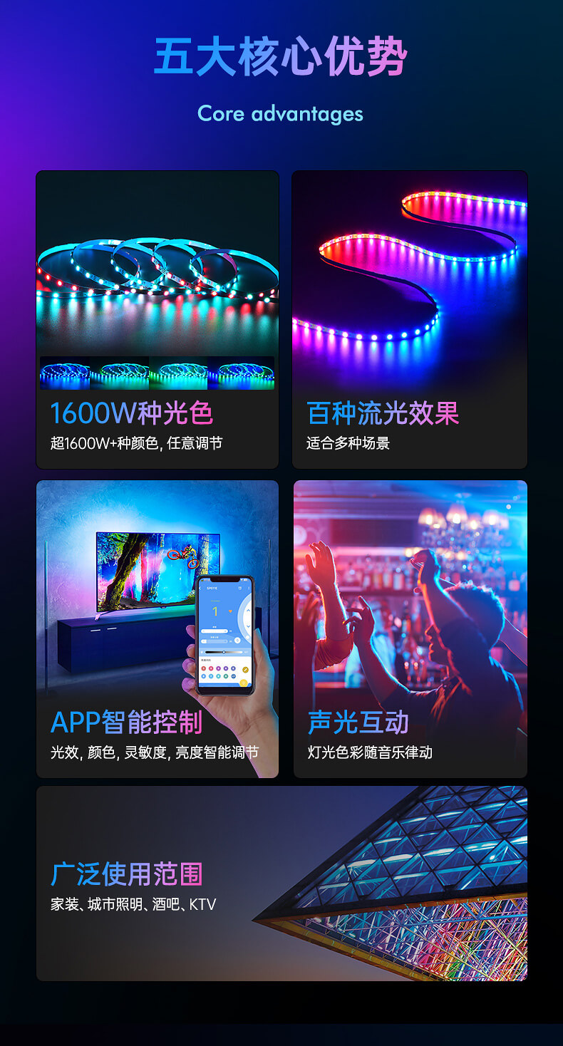 5mm幻彩燈帶優勢 5mm幻彩燈帶優勢