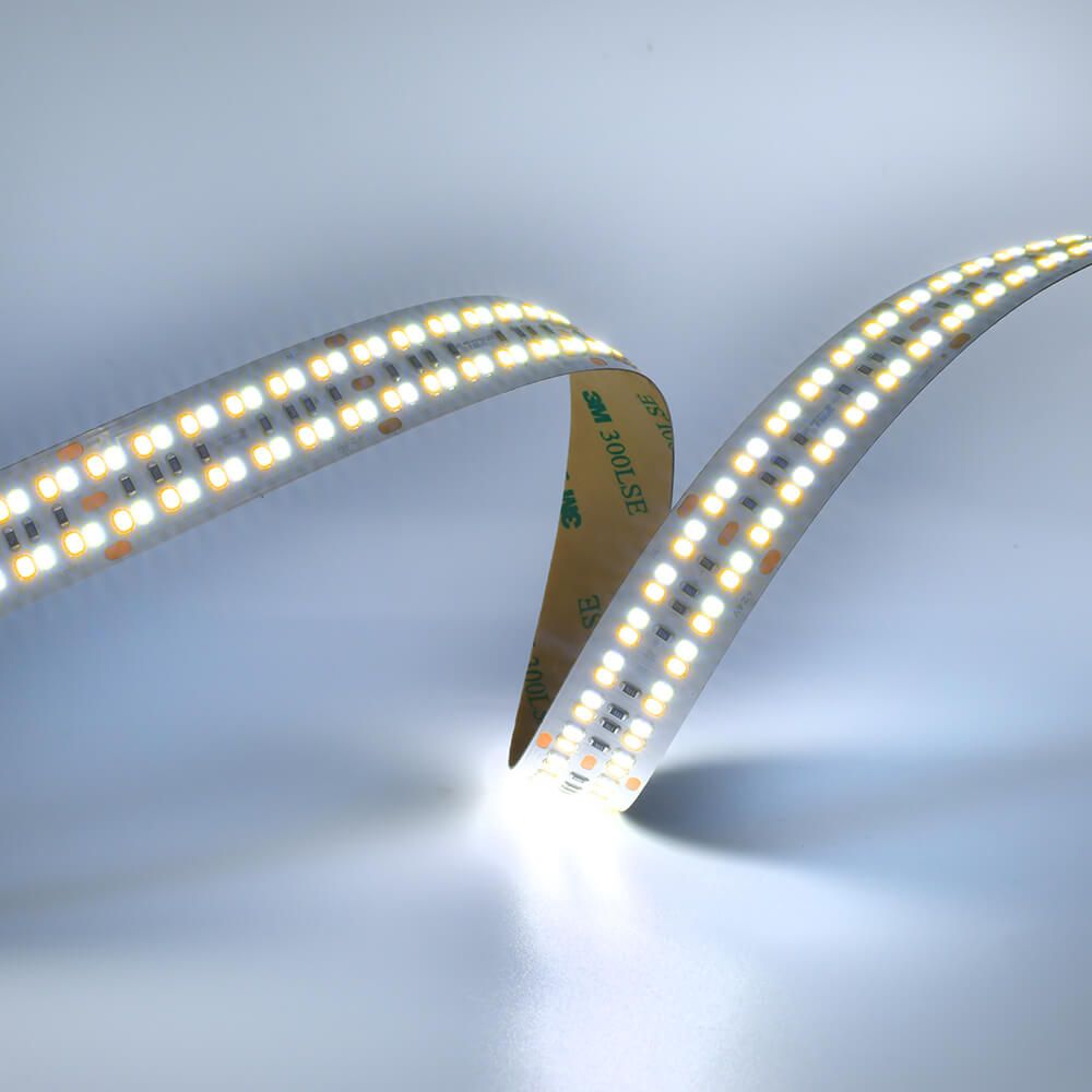 SMD2835雙排480燈/米LED燈帶｜雙色溫可調DC24V｜工程照明首選 - 4