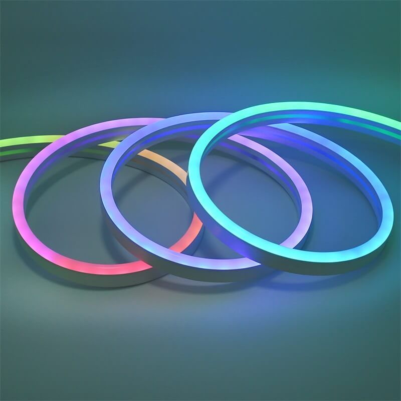 08x17mm幻彩霓虹LED燈帶｜跑馬流水漸變?nèi)嵝怨枘z｜戶外防水可定制 - 4