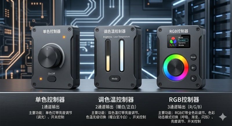 控制器選購指南：單色、調(diào)色溫、RGB全兼容技巧