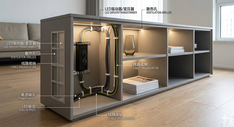 燈帶變壓器藏哪？5個(gè)美觀又散熱的方案